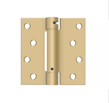 Single Action Spring Hinge 4 X 3-3/4 Square Corner, 1 Pair - Brushed/Satin Brass - 363606